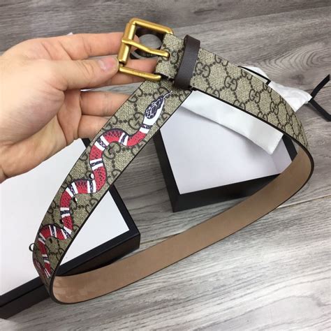 gucci kingsnake belt replica|authentic gucci belt men.